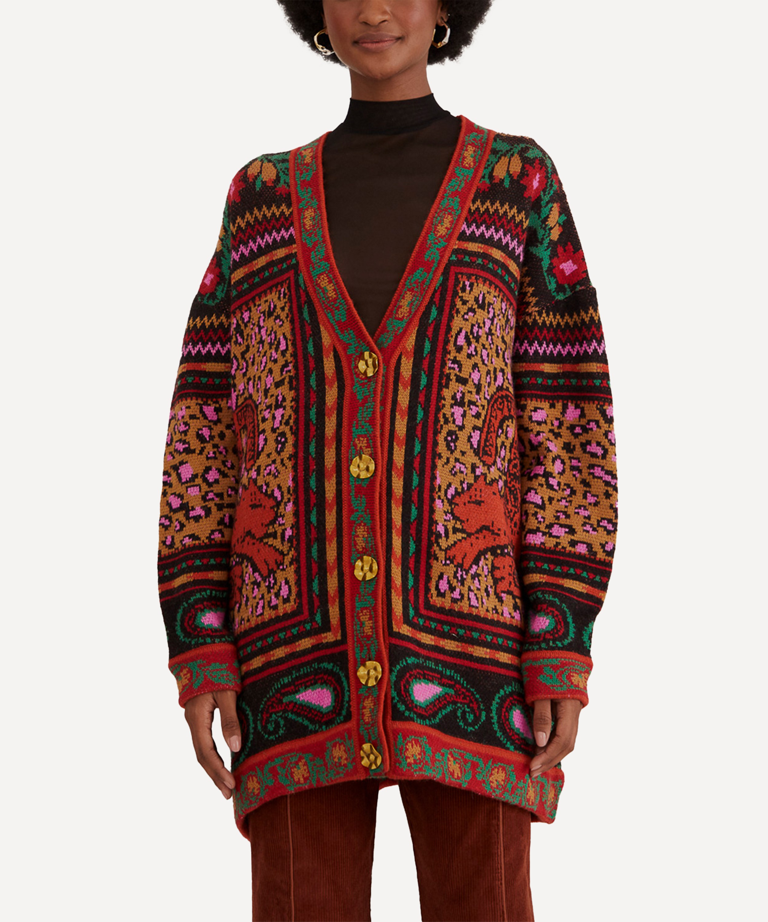 FARM Rio - Mixed Tapestry Prints Cardigan image number 1