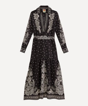 FARM Rio - Black Paisley Bloom Maxi-Dress image number 0
