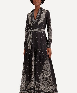 FARM Rio - Black Paisley Bloom Maxi-Dress image number 1