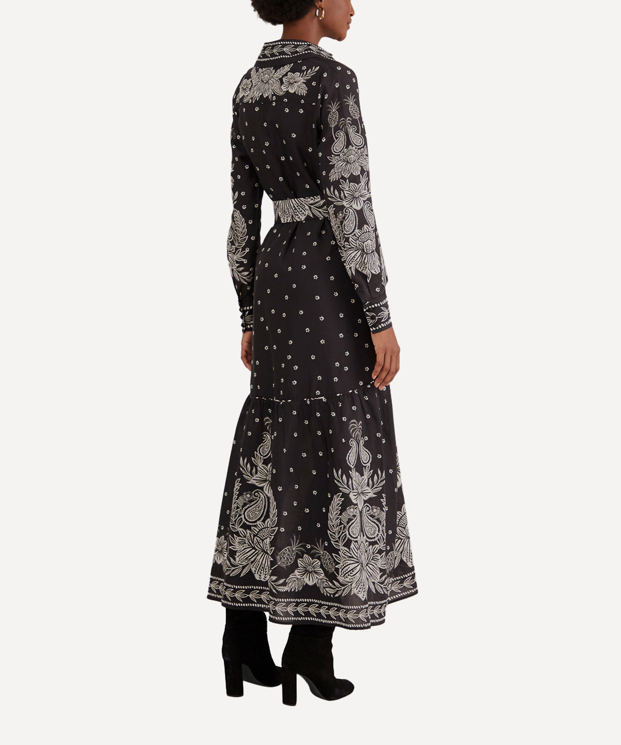 FARM Rio Black Paisley Bloom Maxi-Dress