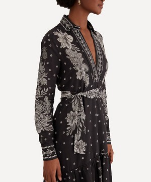 FARM Rio - Black Paisley Bloom Maxi-Dress image number 3