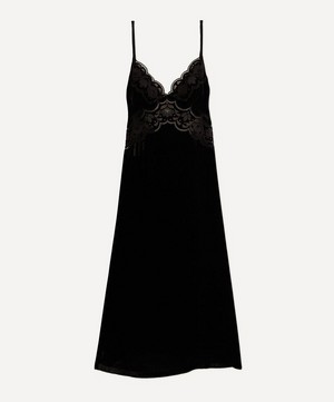 FARM Rio - Black Richelieu Velvet Slip Dress image number 0