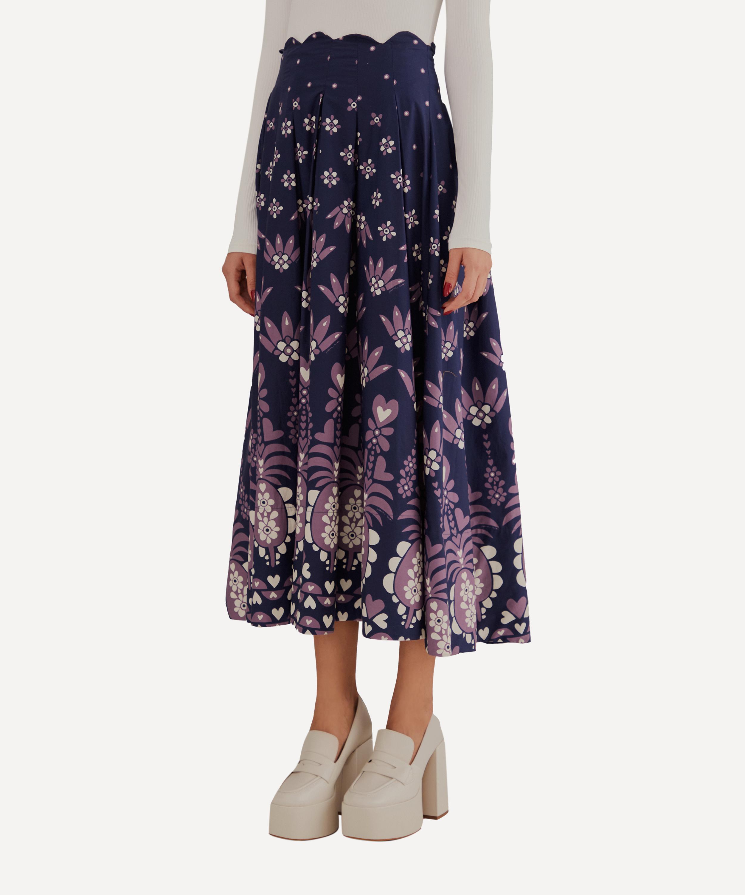 FARM Rio - Dark Blue Ainika Martina Midi-Skirt image number 4