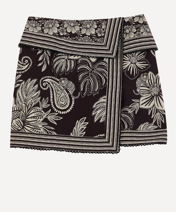 FARM Rio - Black Paisley Bloom Mini-Skirt