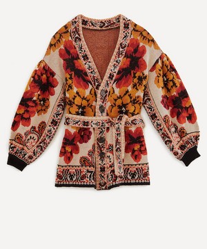 FARM Rio - Sand Winter Tapestry Knit Cardigan image number 0