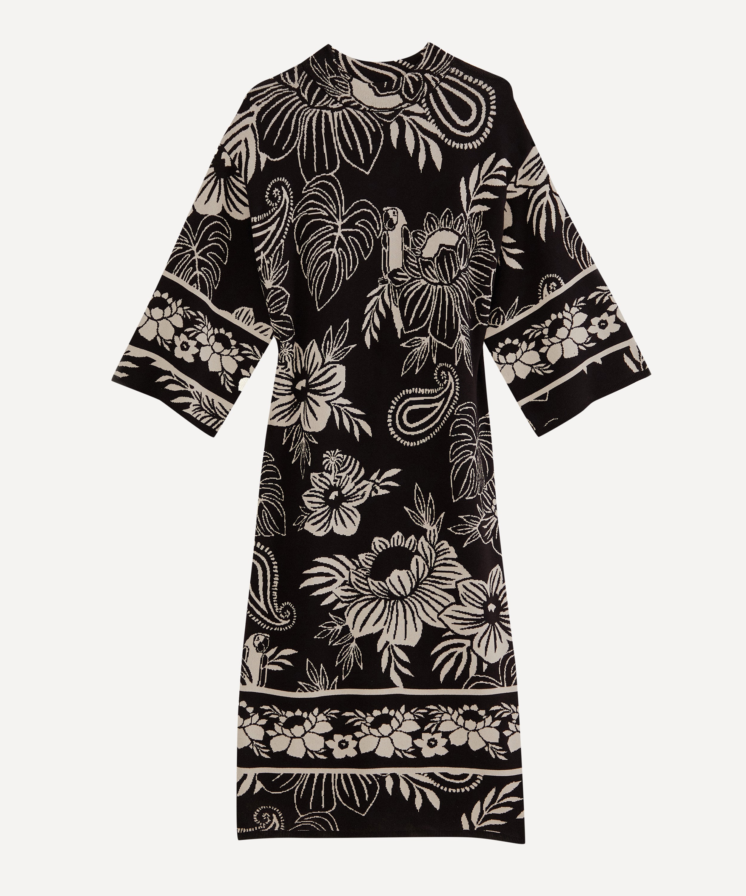 FARM Rio - Black Paisley Bloom Knit Dress