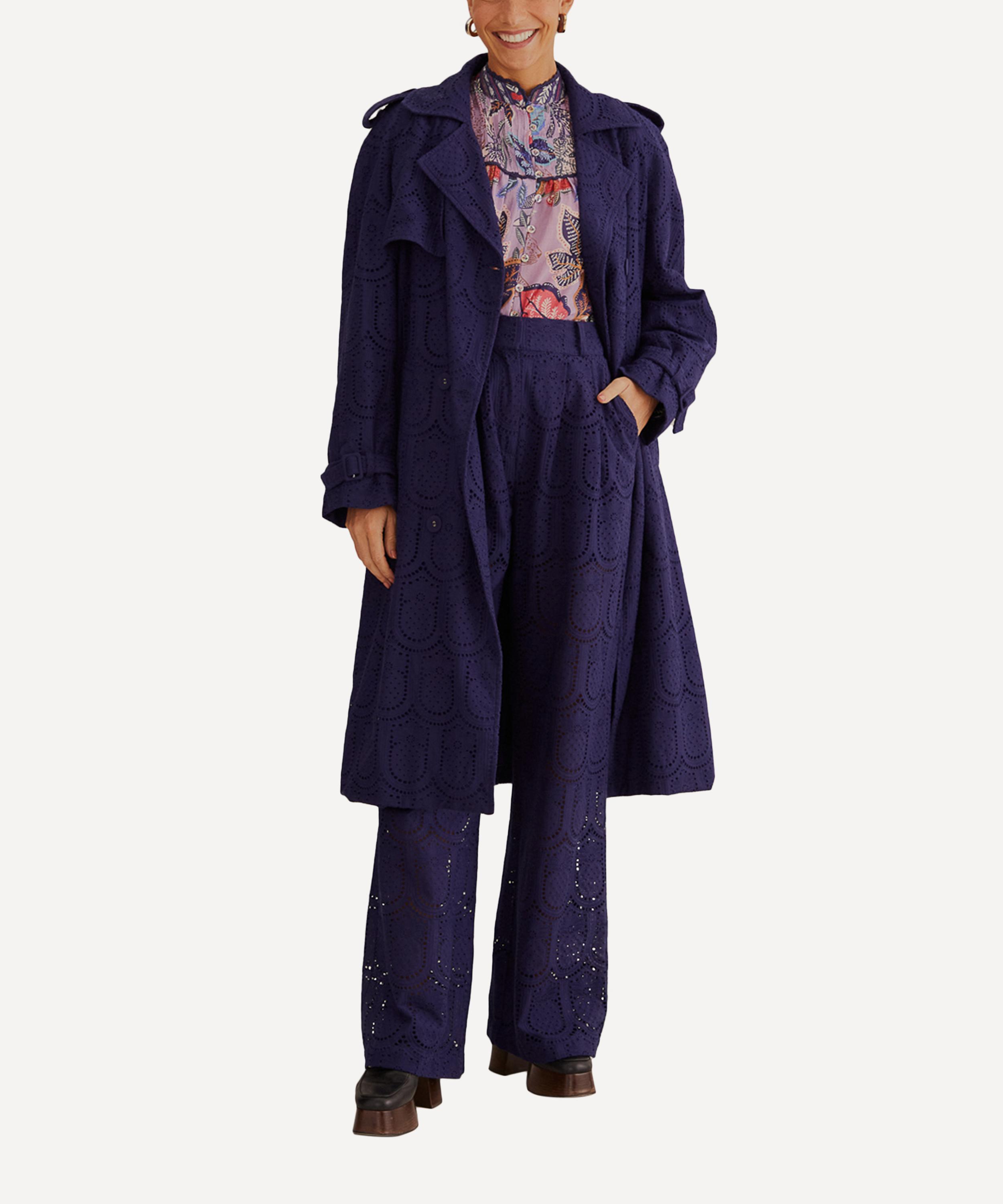 FARM Rio - Navy Blue Pineapple Eyelet Trousers image number 1