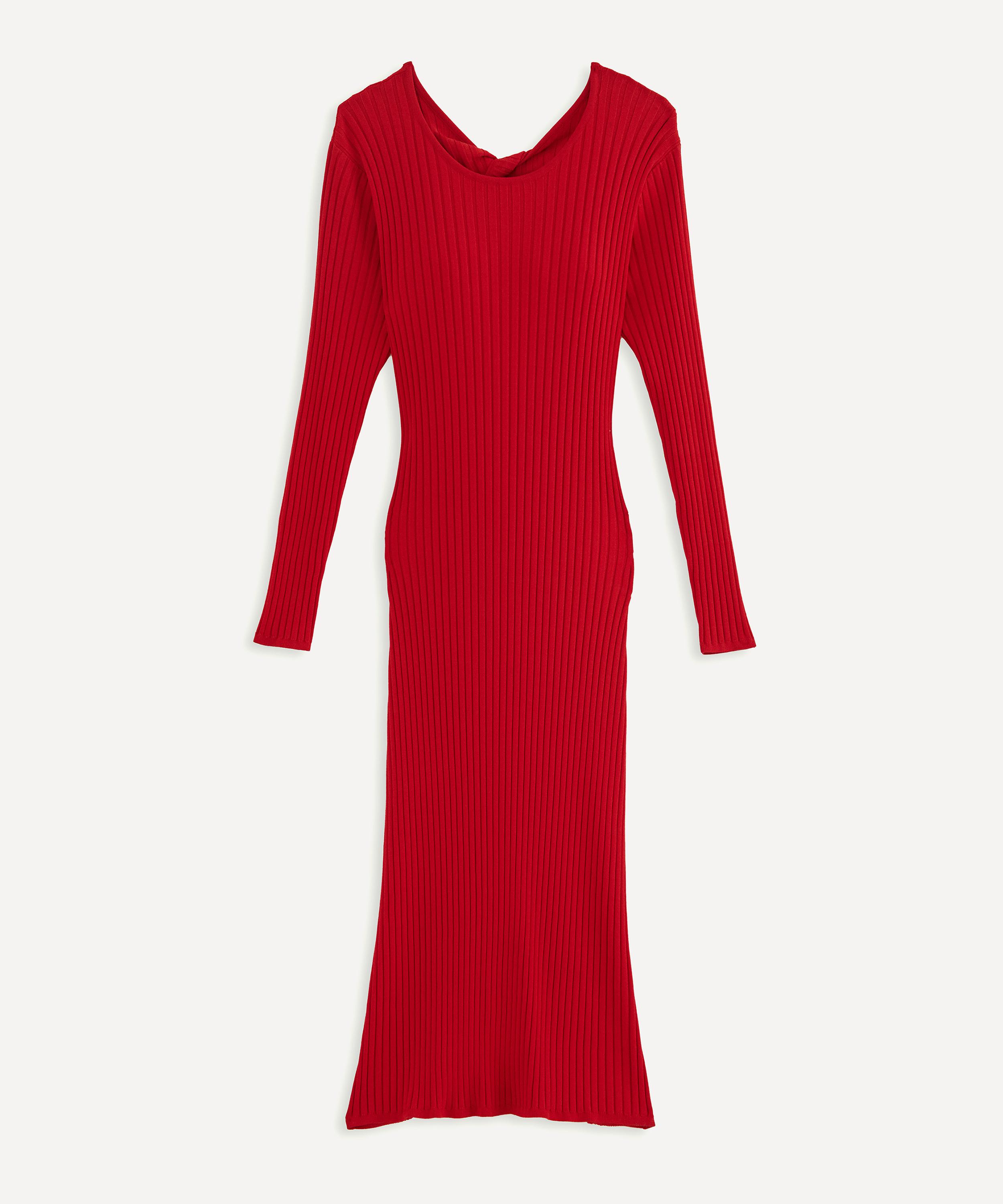 Red V Neckline Long Sleeve Midi Dress – FARM Rio