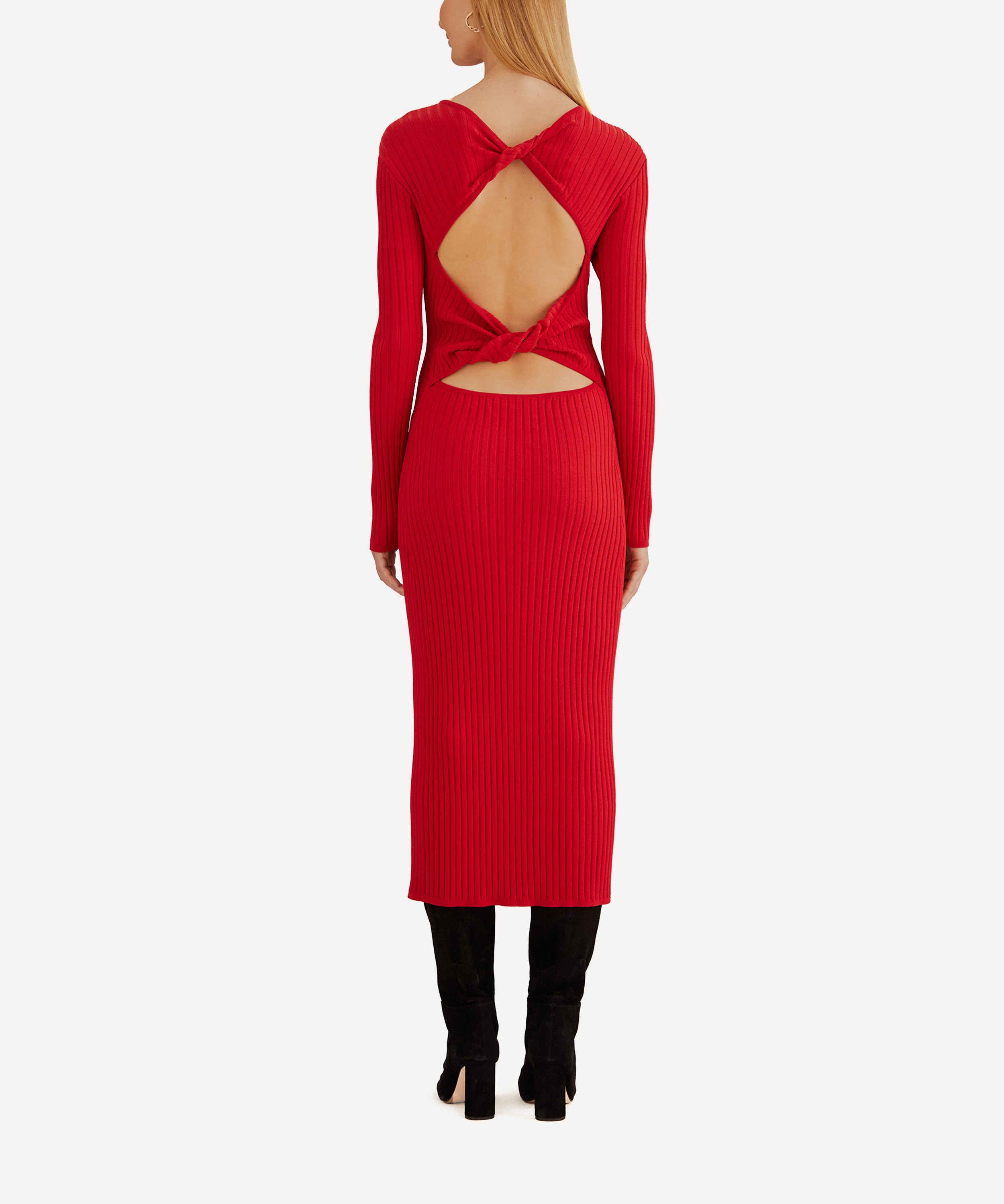 FARM Rio - Red Knit Midi-Dress image number 2