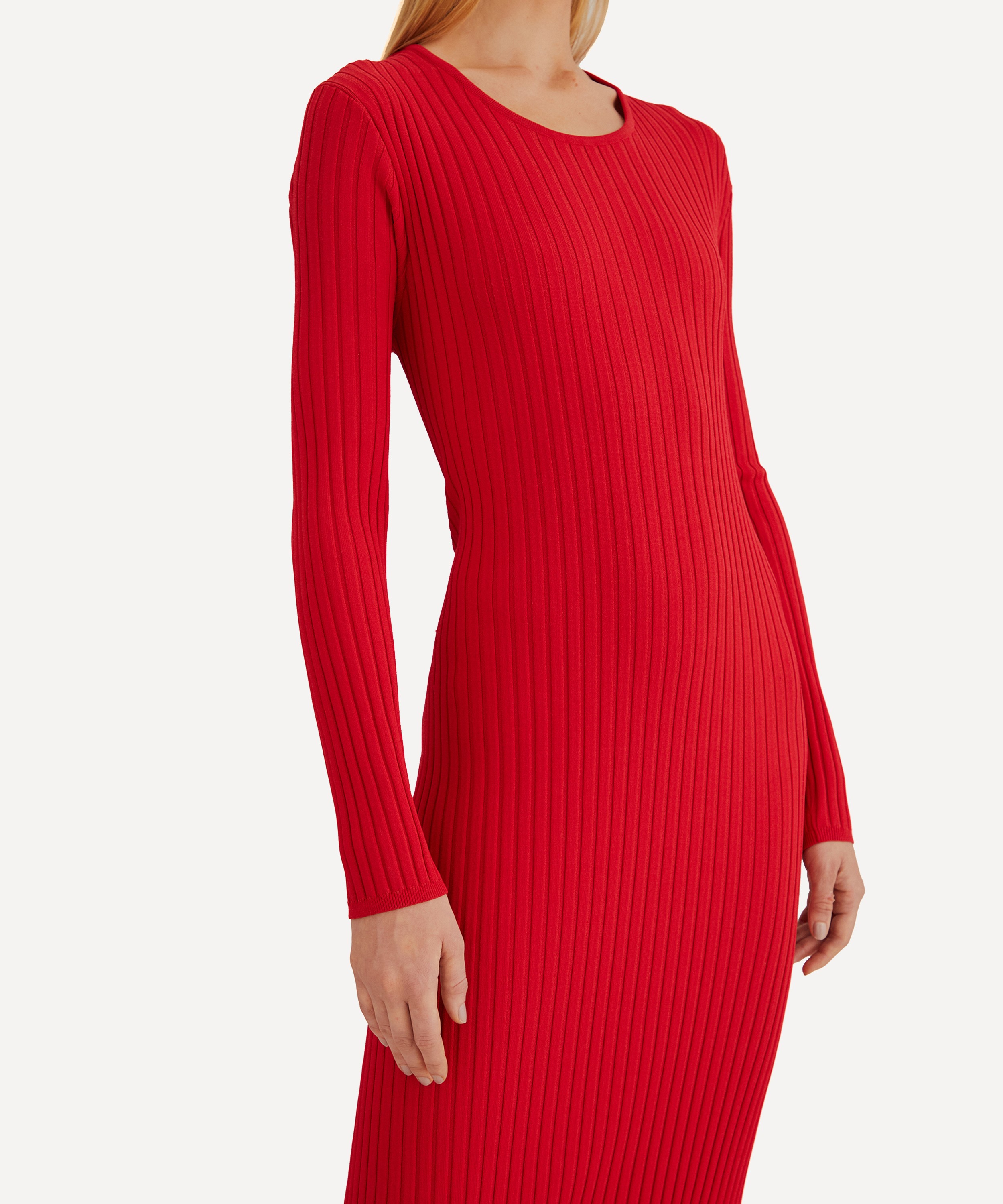 FARM Rio - Red Knit Midi-Dress image number 3