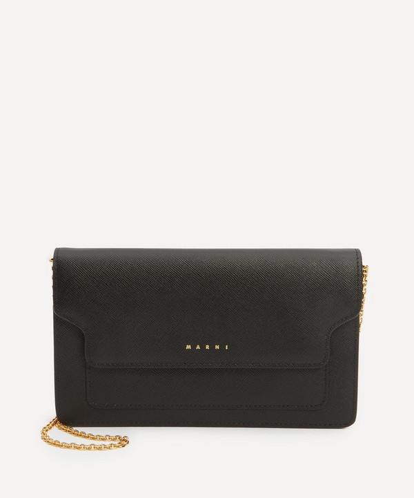 Marni - Long Black Leather Chain Wallet image number null