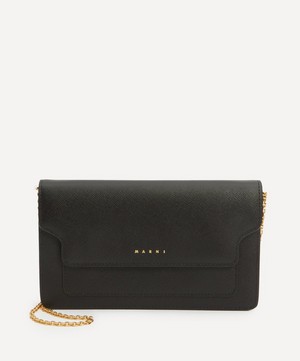 Marni - Long Black Leather Chain Wallet image number 0