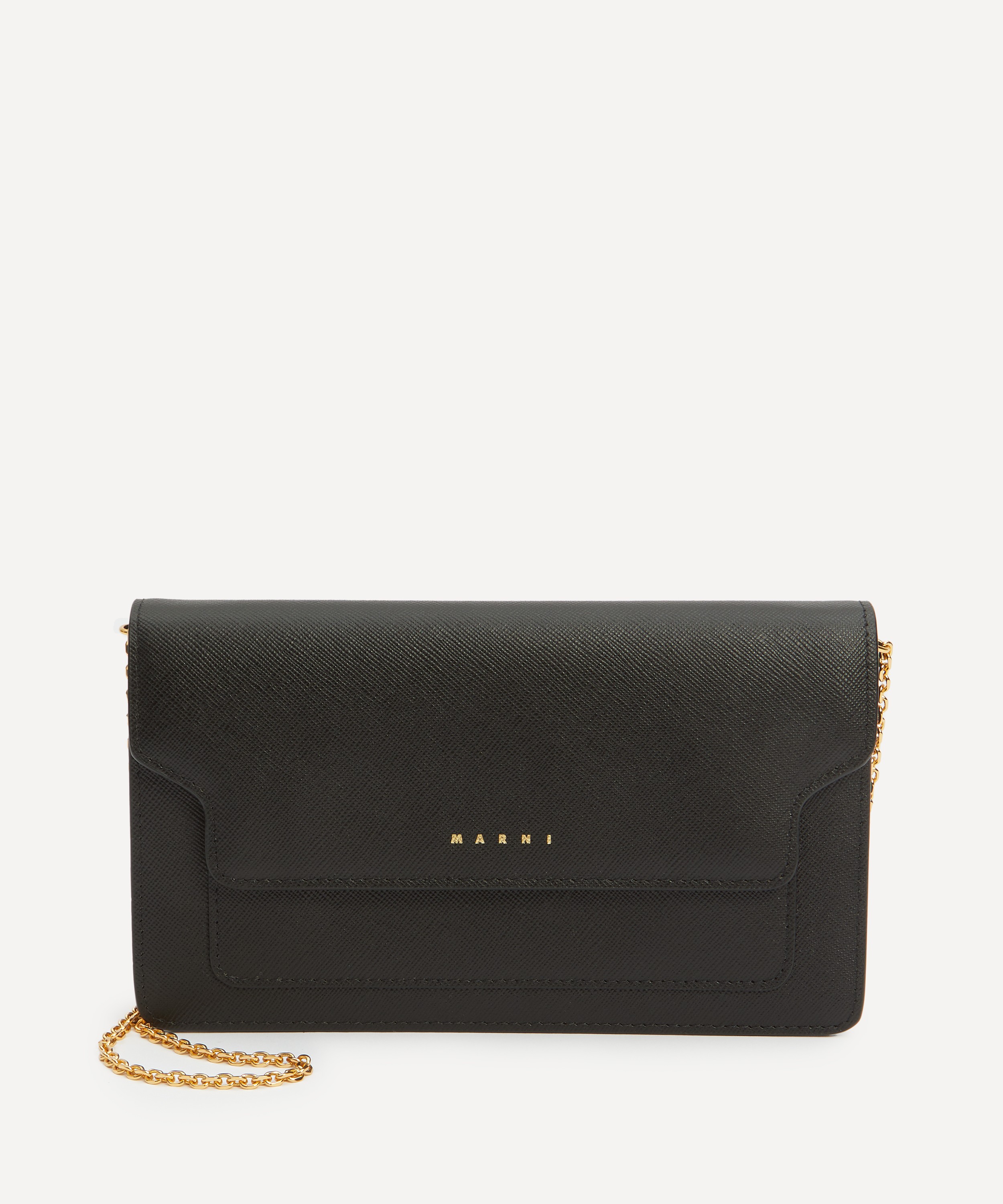 Marni - Long Black Leather Chain Wallet