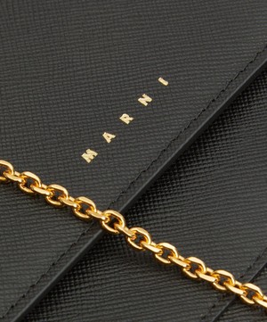 Marni - Long Black Leather Chain Wallet image number 3