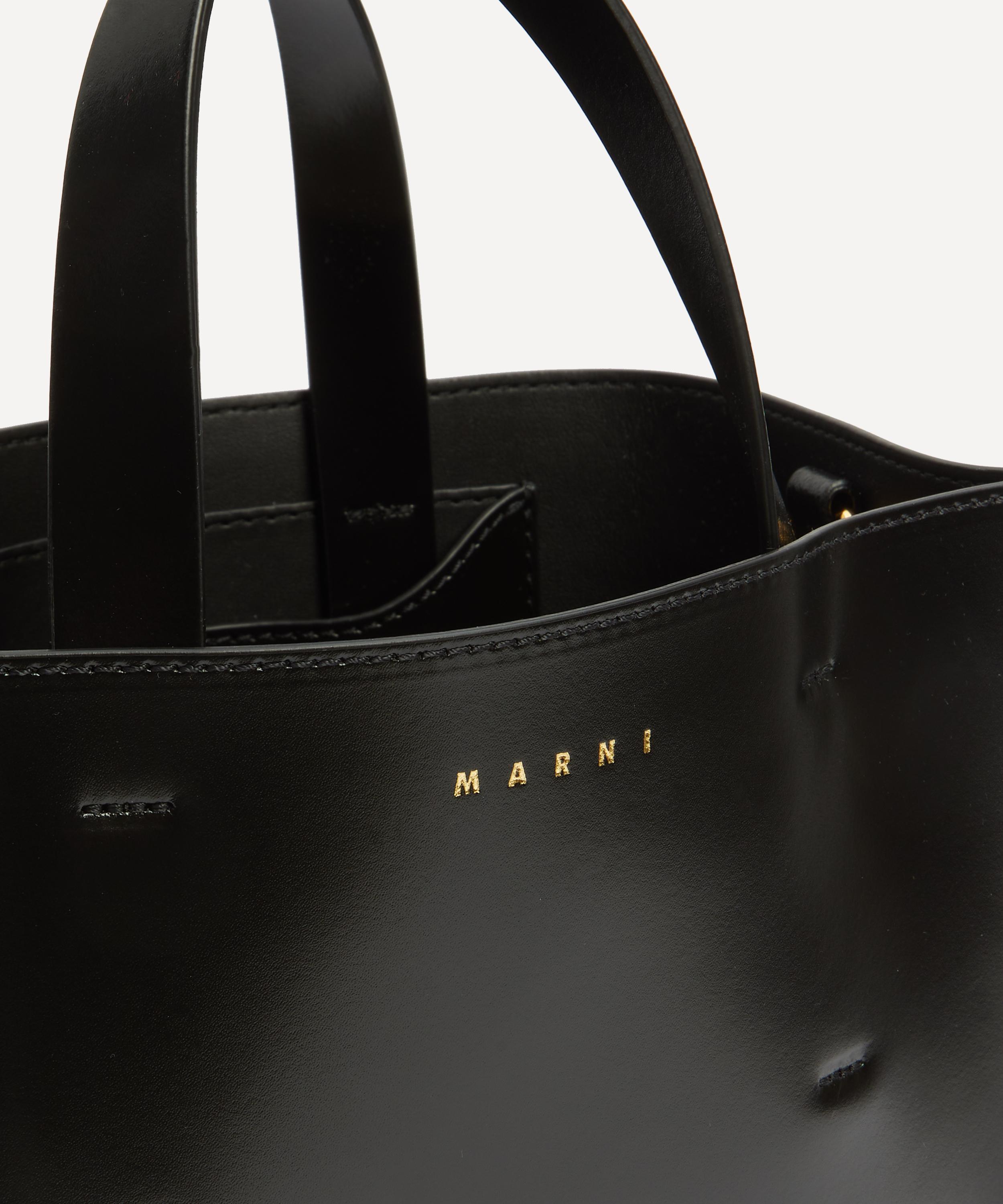 Marni - Museo Small Shiny Leather Tote Bag image number 3