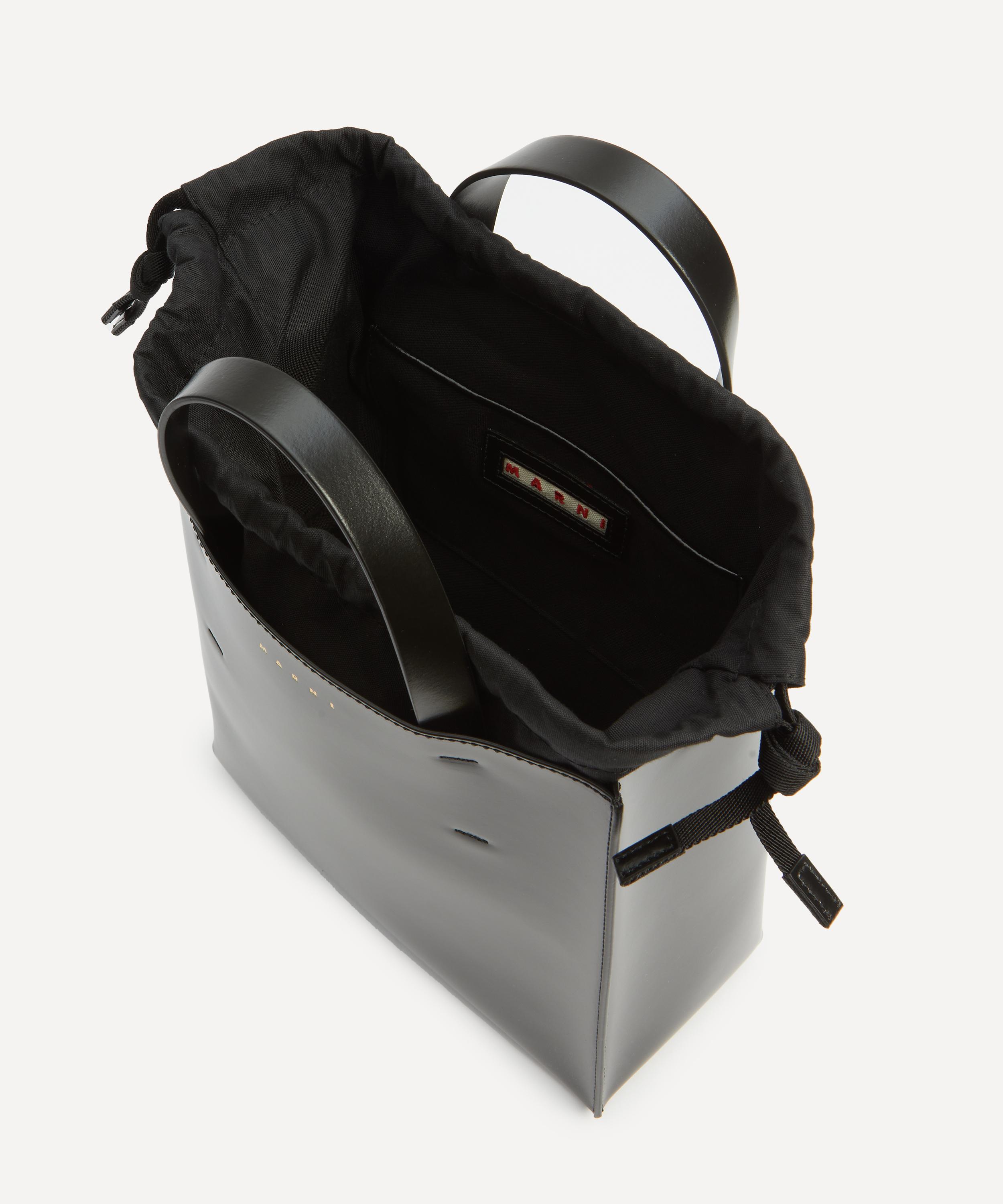 Marni - Museo Small Shiny Leather Tote Bag image number 4