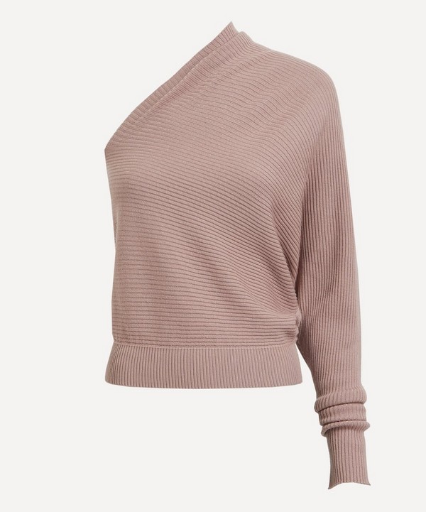 Rick Owens - One Sleeve Ribbed–Knit Top image number null