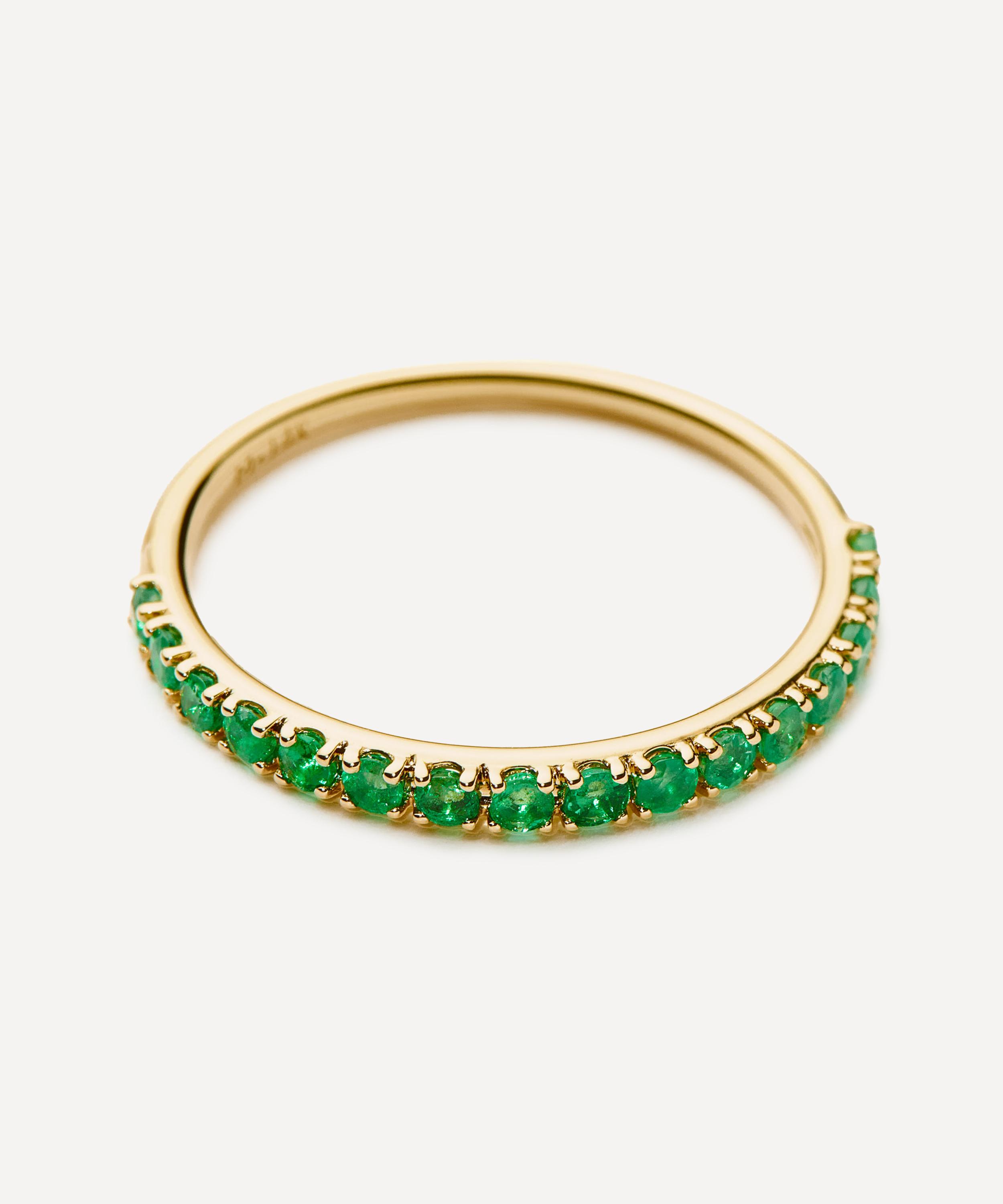 Missoma - 14ct Gold Fine Emerald Half Eternity Ring image number 0