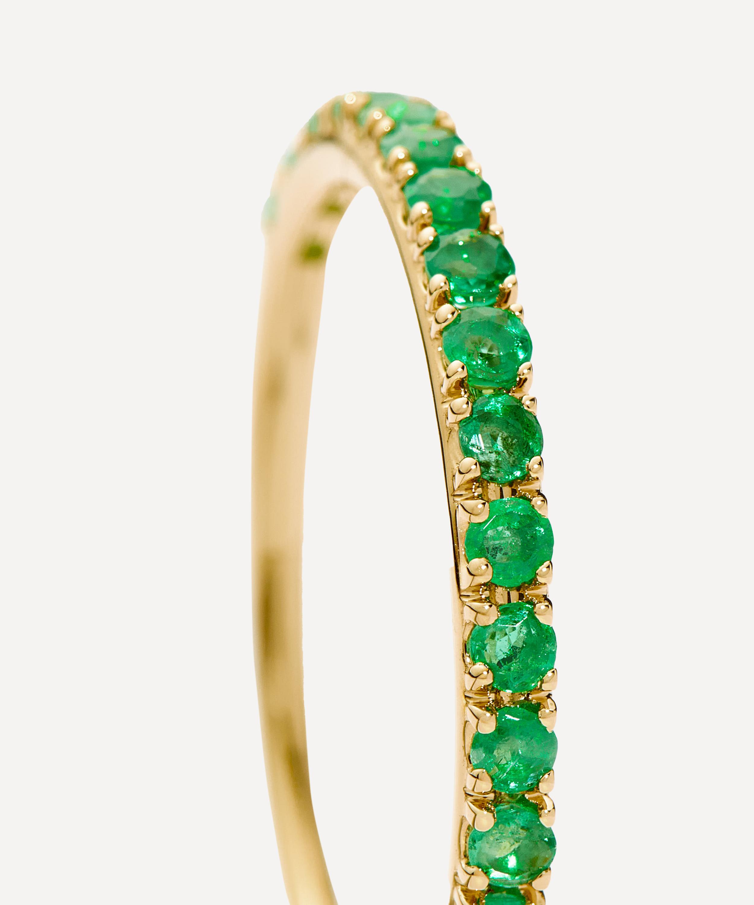 Missoma - 14ct Gold Fine Emerald Half Eternity Ring image number 1