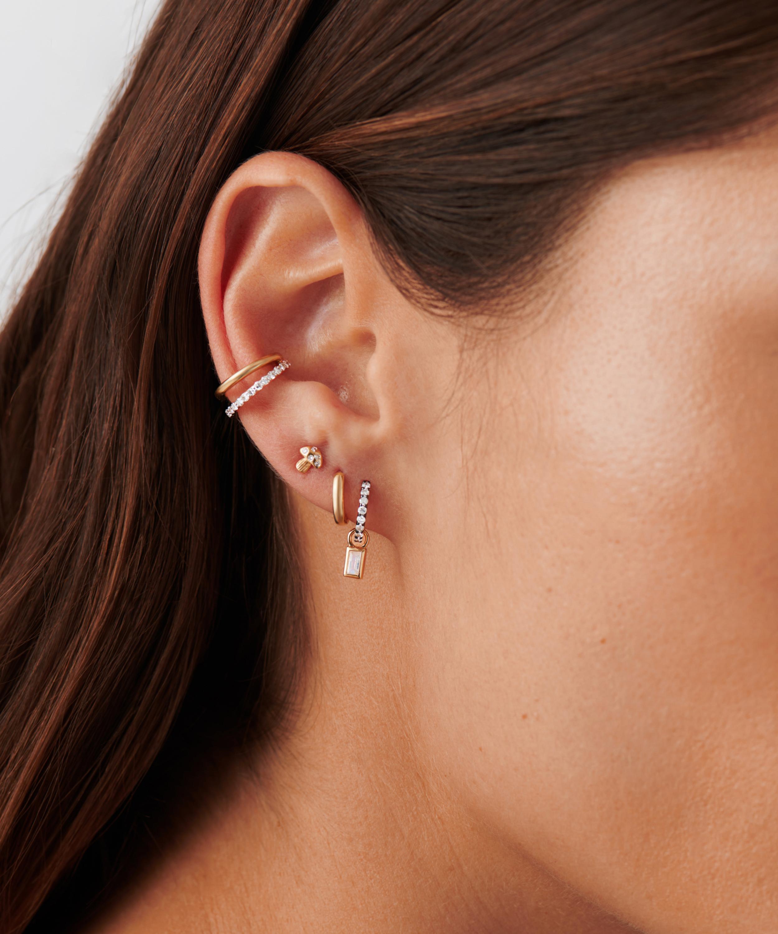 Missoma - 14ct Gold Fine Diamond Mushroom Single Stud Earring image number 1