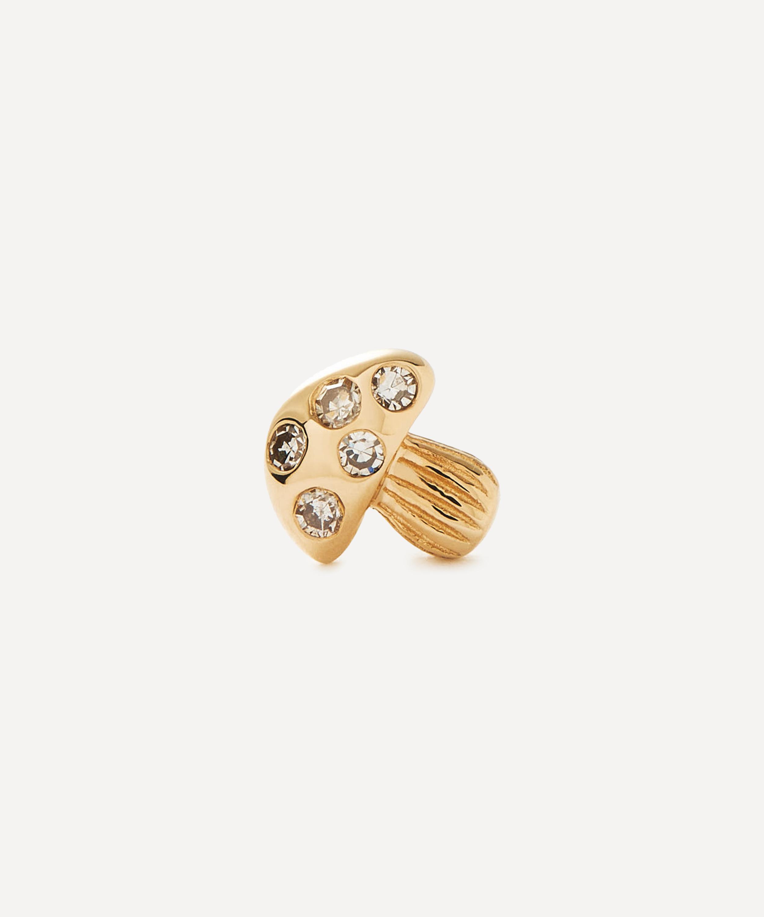Missoma - 14ct Gold Fine Diamond Mushroom Single Stud Earring image number 3