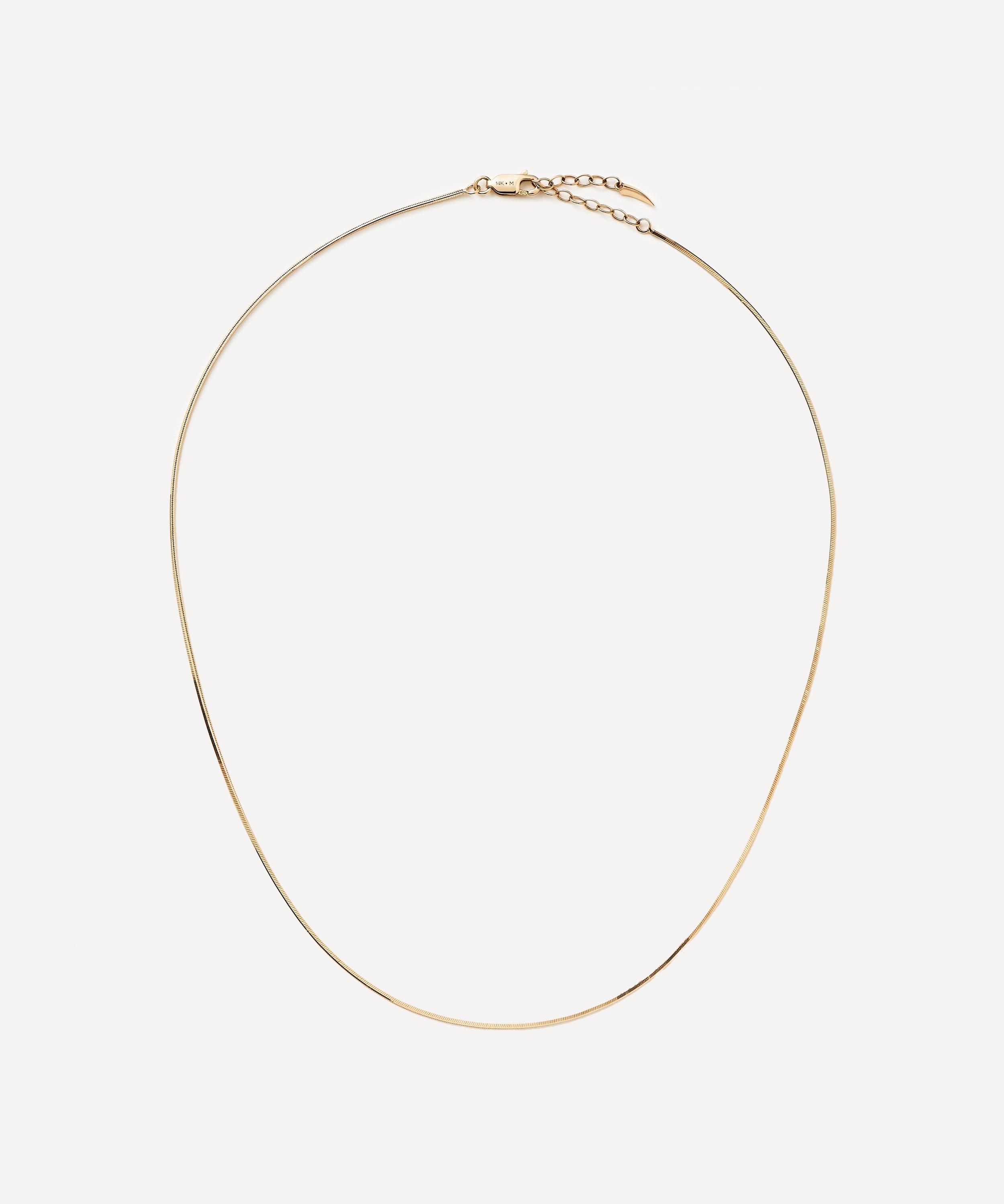Missoma - 14ct Gold Fine Square Snake Chain Necklace image number 0