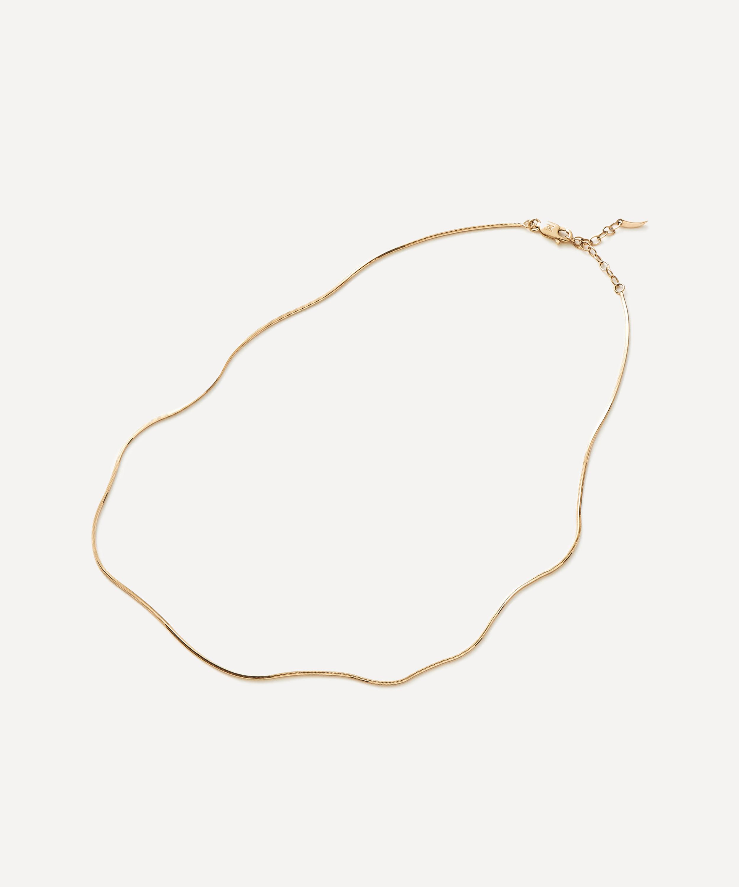 Missoma - 14ct Gold Fine Square Snake Chain Necklace image number 3