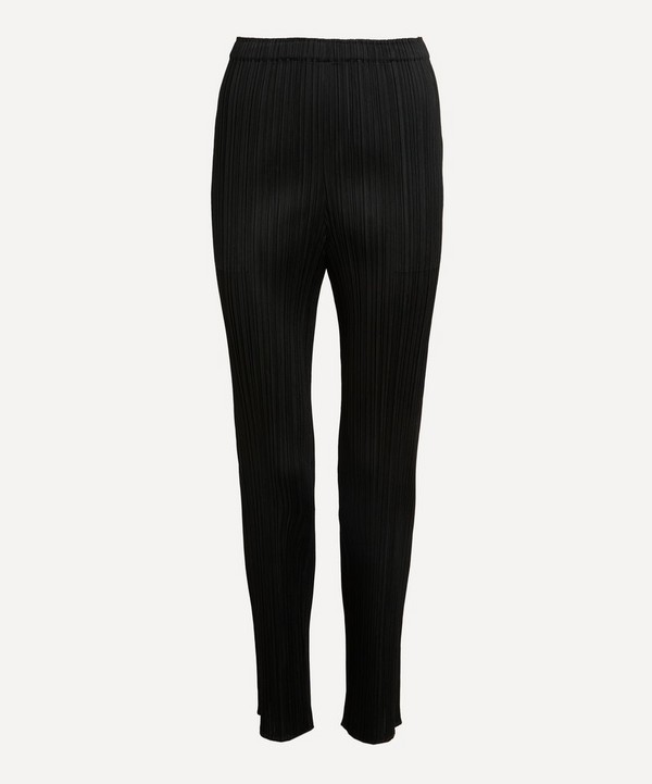 Pleats Please Issey Miyake - Slim Fit Pleated Black Trousers image number null