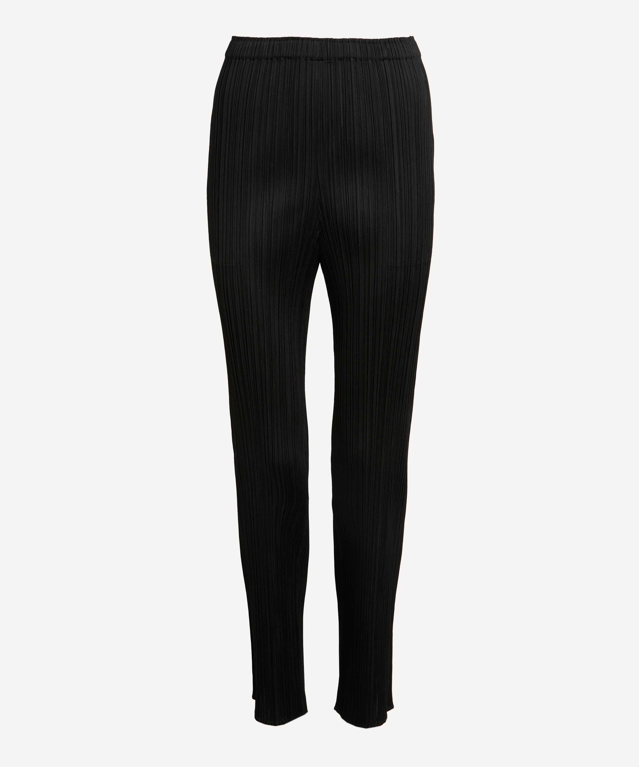 Pleats Please Issey Miyake - Slim Fit Pleated Black Trousers image number 0