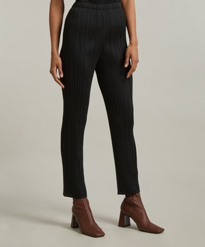 Pleats Please Issey Miyake - Slim Fit Pleated Black Trousers image number 2