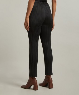 Pleats Please Issey Miyake - Slim Fit Pleated Black Trousers image number 3