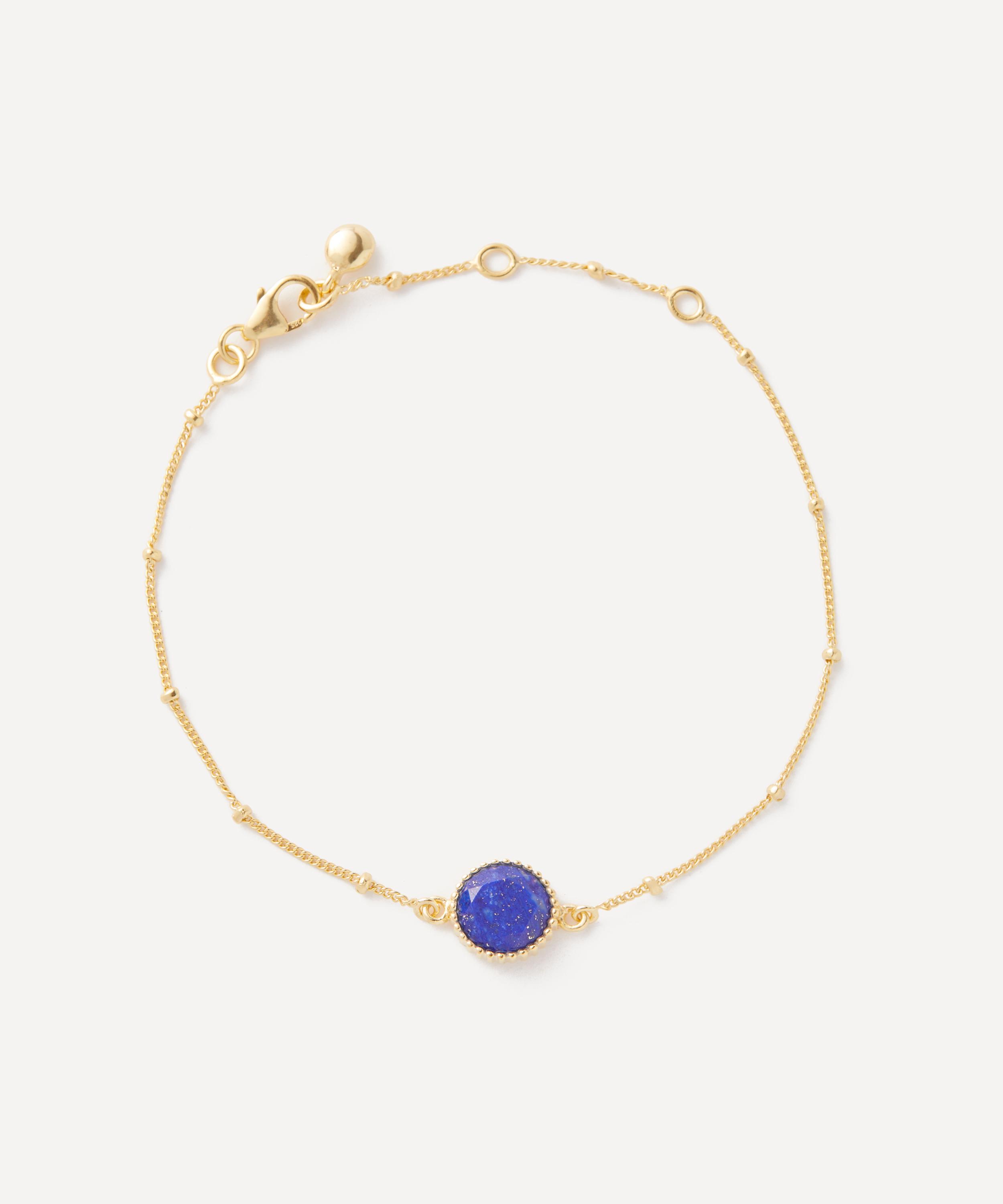 Auree - 18ct Gold-Plated Vermeil Silver Barcelona September Lapis Lazuli Birthstone Bracelet image number 0