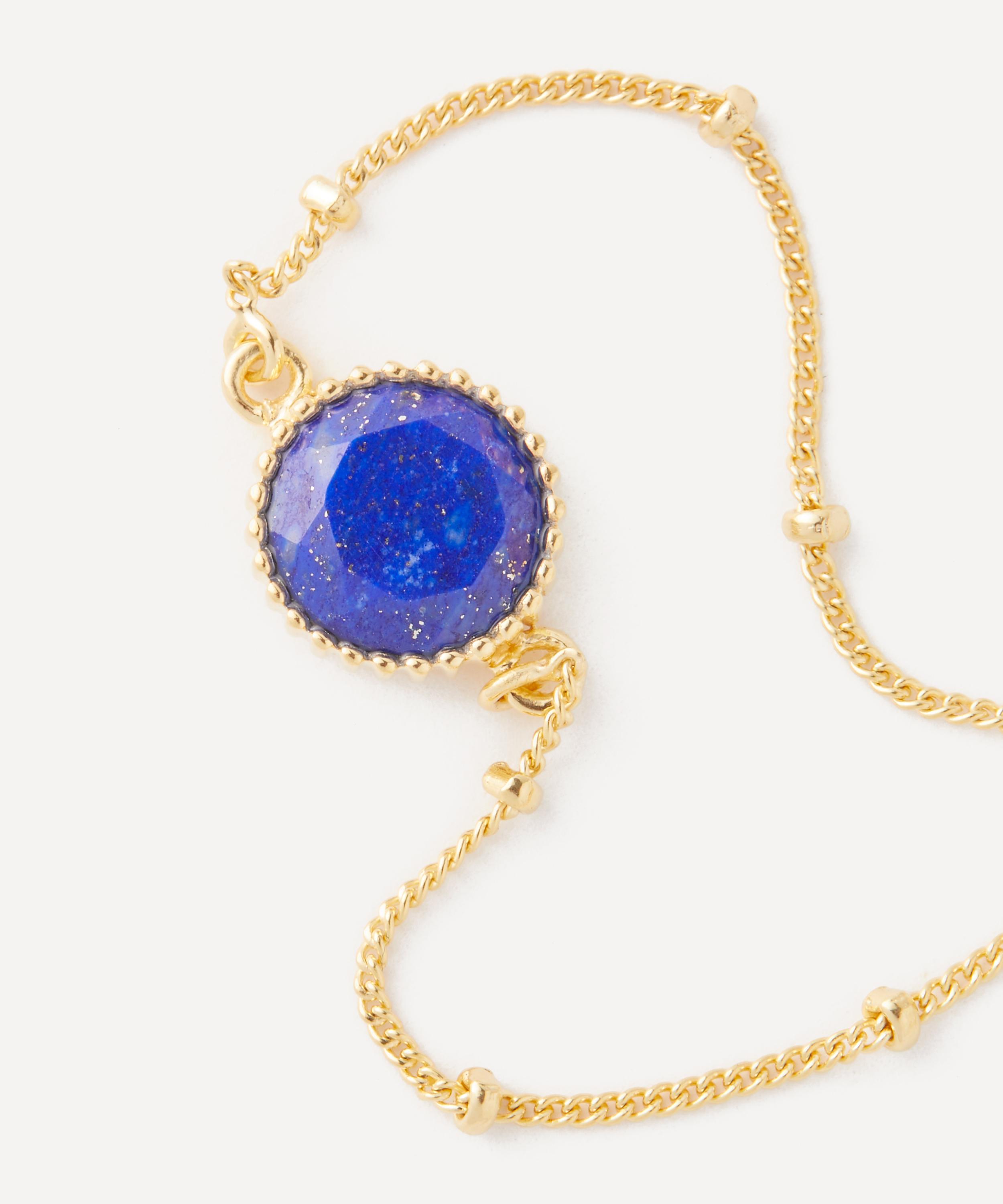 Auree - 18ct Gold-Plated Vermeil Silver Barcelona September Lapis Lazuli Birthstone Bracelet image number 1