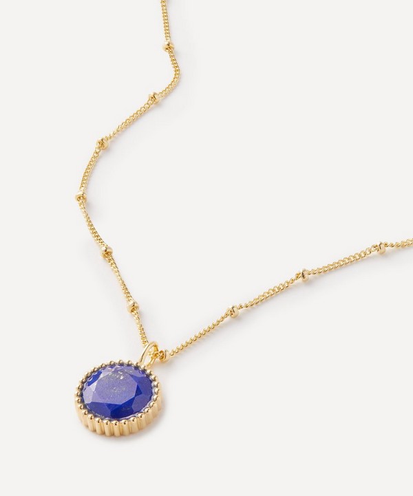 Auree - 18ct Gold-Plated Vermeil Silver Barcelona September Lapis Lazuli Birthstone Necklace image number null