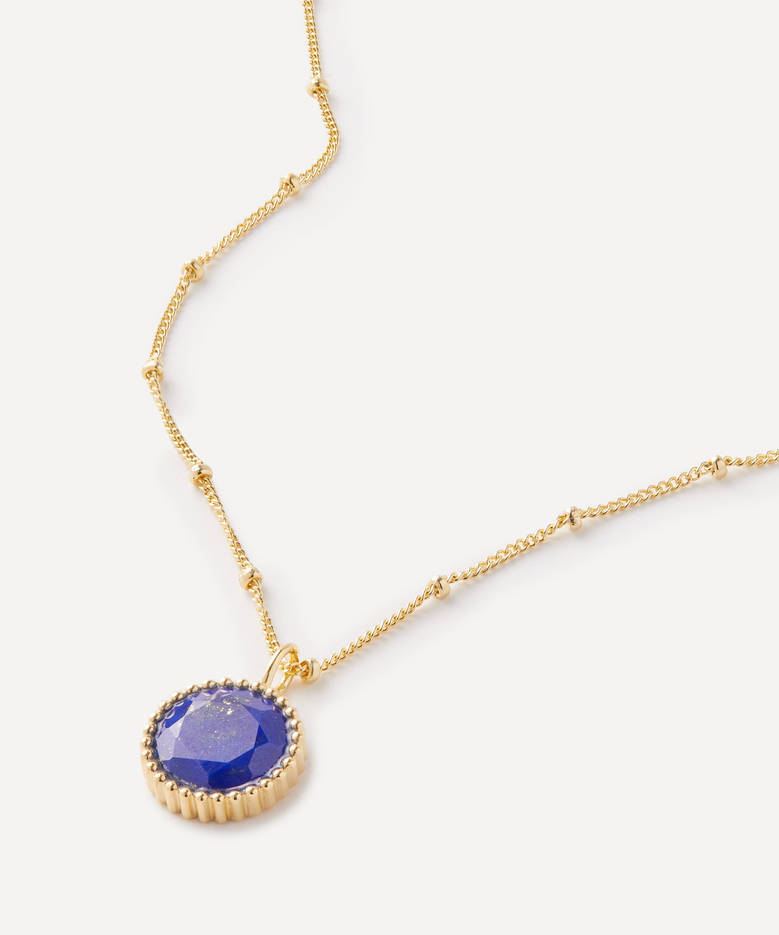 Auree - 18ct Gold-Plated Vermeil Silver Barcelona September Lapis Lazuli Birthstone Necklace