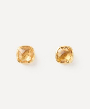 Auree - 18ct Gold-Plated Vermeil Silver Brooklyn Citrine Stud Earrings image number 0