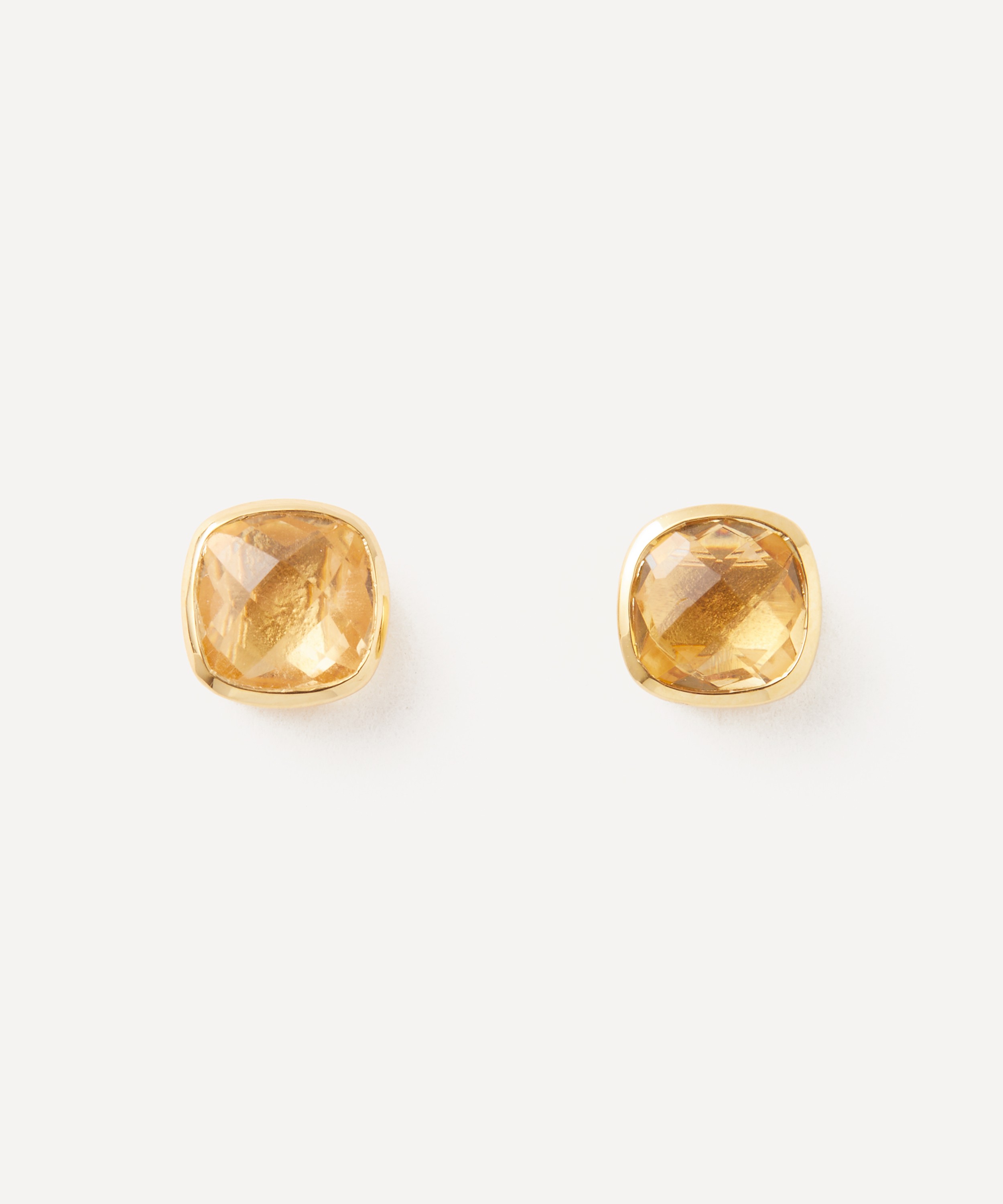 Auree - 18ct Gold-Plated Vermeil Silver Brooklyn Citrine Stud Earrings image number 0