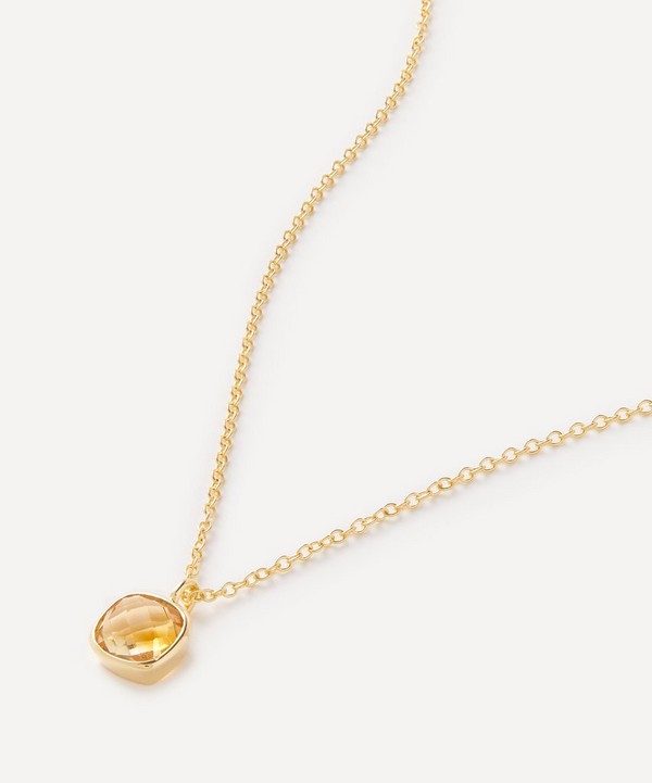 Auree - 18ct Gold-Plated Vermeil Silver Brooklyn Citrine Pendant Necklace image number null
