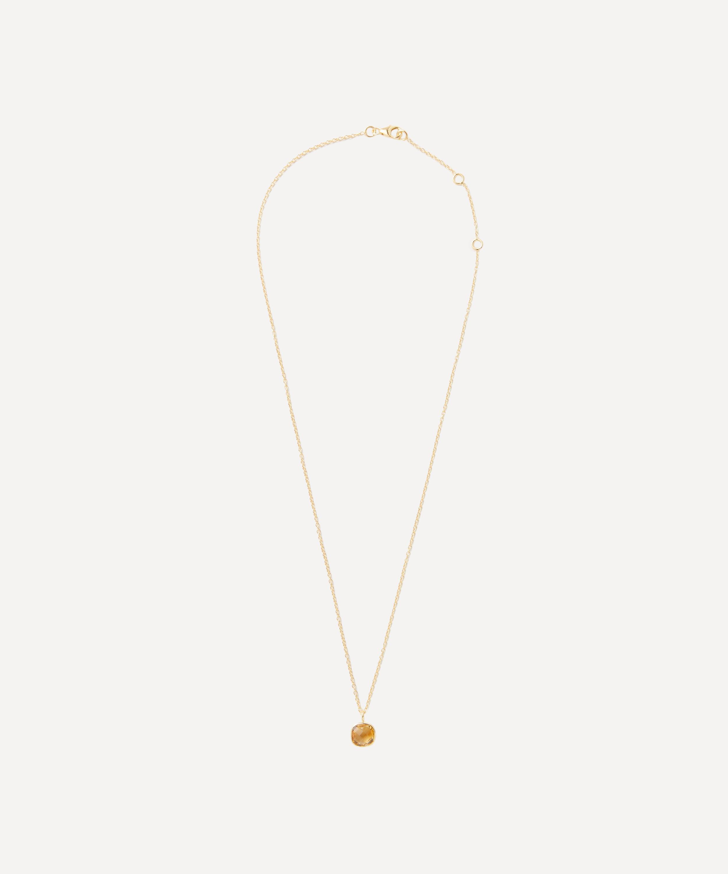 Auree - 18ct Gold-Plated Vermeil Silver Brooklyn Citrine Pendant Necklace image number 1