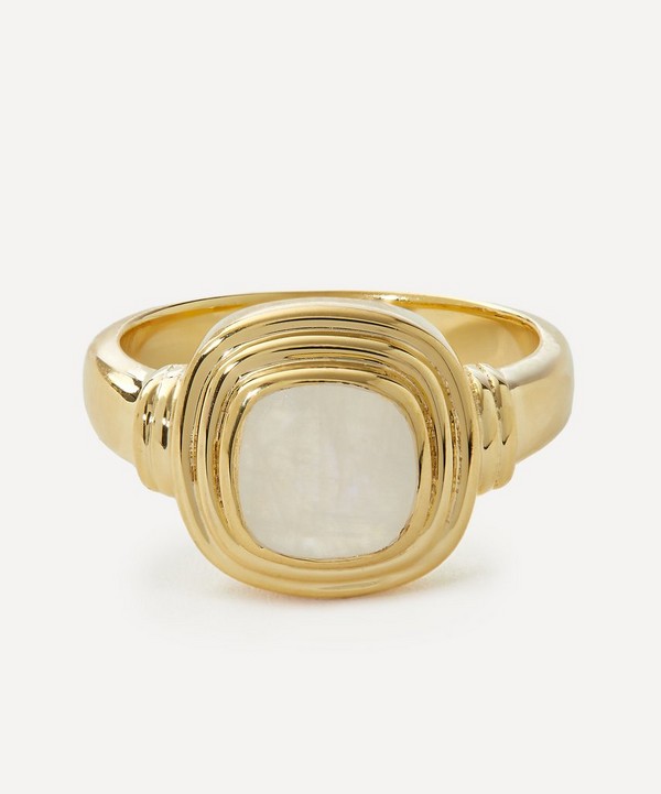 Auree - 18ct Gold-Plated Vermeil Silver California Cushion Moonstone Ring image number null