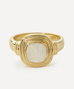 Auree - 18ct Gold-Plated Vermeil Silver California Cushion Moonstone Ring image number 0