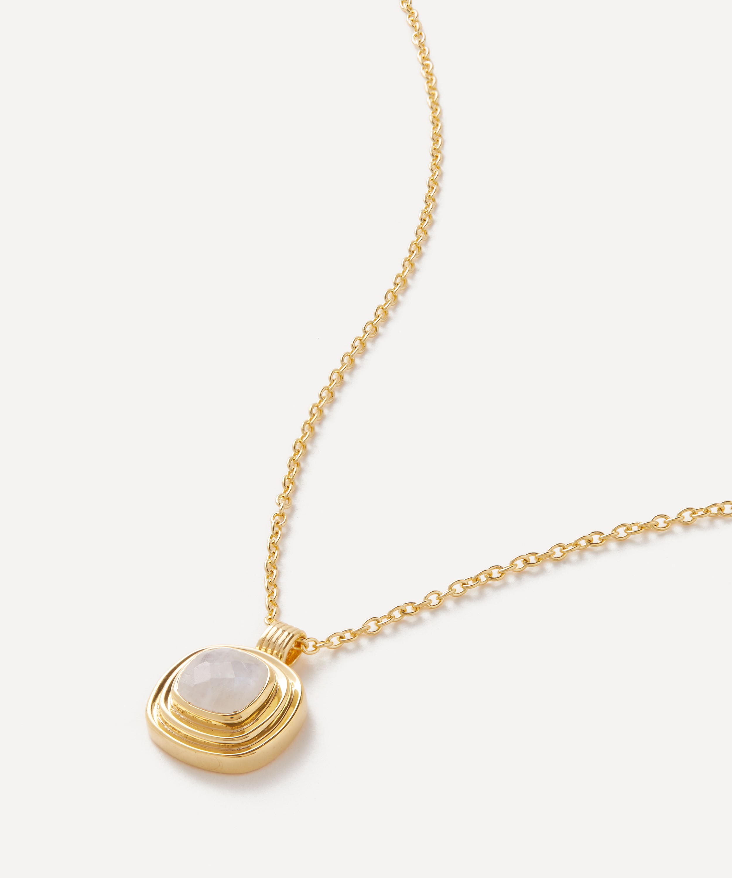 Auree - 18ct Gold-Plated Vermeil Silver California Cushion Moonstone Pendant Necklace