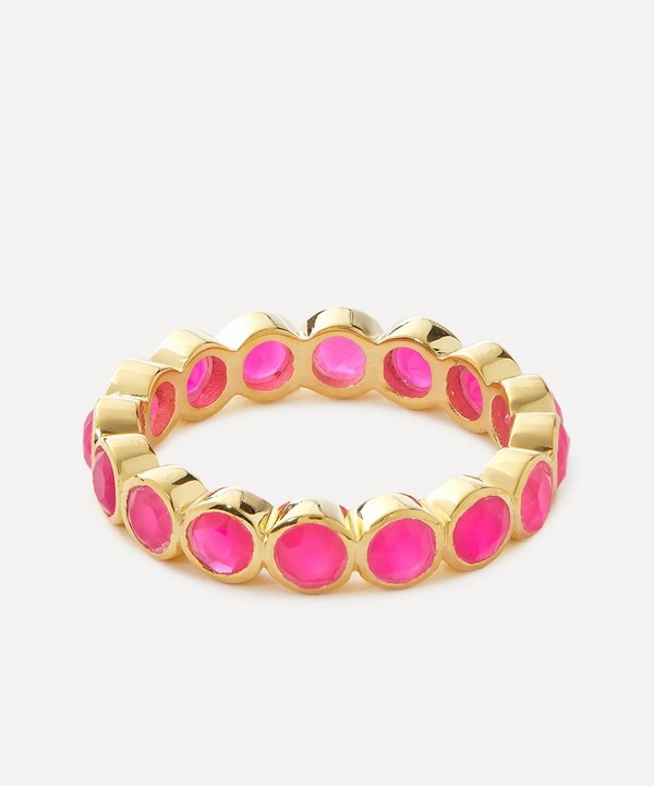 Auree - 18ct Gold-Plated Vermeil Silver Ortigia Fuchsia Pink Chalcedony Ring image number null
