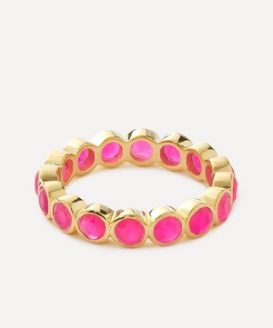 Auree - 18ct Gold-Plated Vermeil Silver Ortigia Fuchsia Pink Chalcedony Ring image number 0