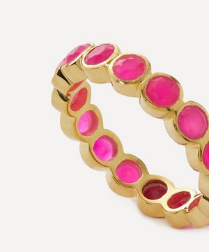 Auree - 18ct Gold-Plated Vermeil Silver Ortigia Fuchsia Pink Chalcedony Ring image number 1