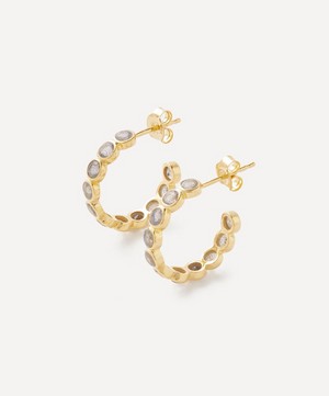 Auree - 18ct Gold-Plated Vermeil Silver Ortigia Labradorite Hoop Earrings# image number 0