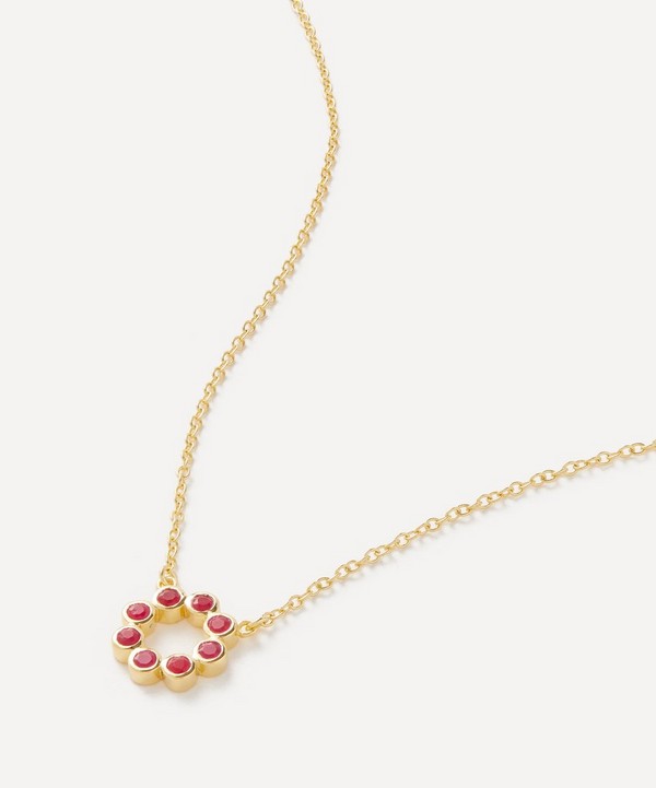 Auree - 18ct Gold-Plated Vermeil Silver Ortigia Mini Fuchsia Pink Chalcedony Necklace image number null