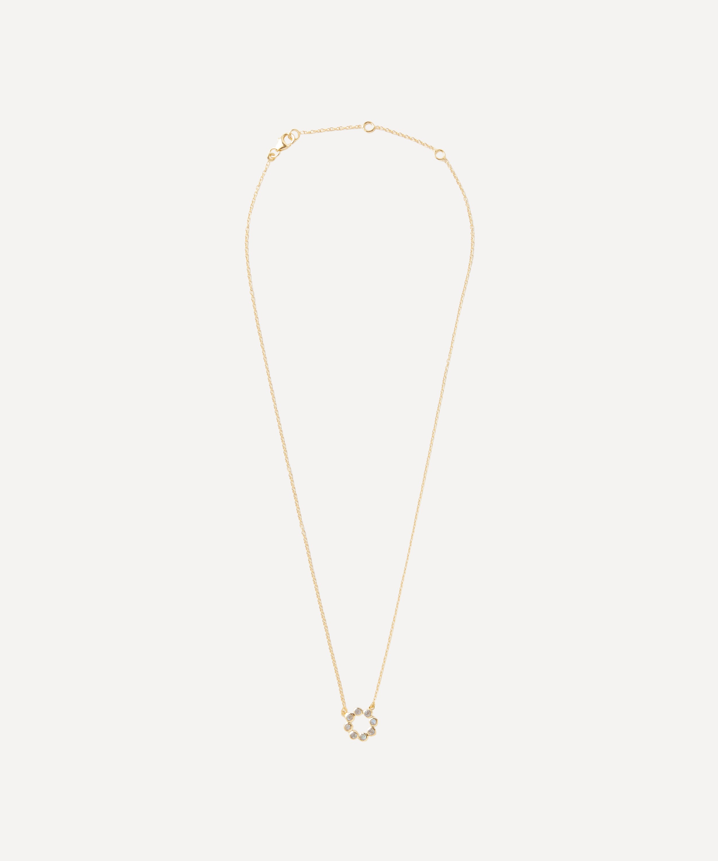 Auree - 18ct Gold-Plated Vermeil Silver Ortigia Mini Labradorite Necklace image number 1