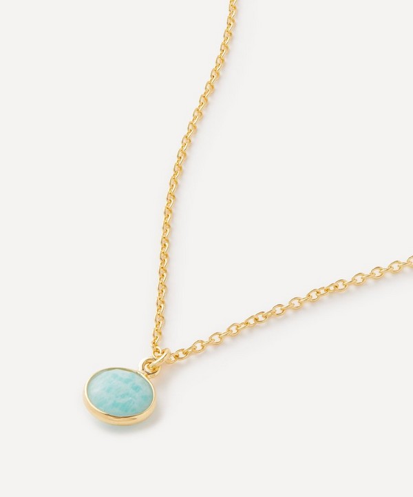 Auree - 18ct Gold-Plated Vermeil Silver Salina Amazonite Disc Pendant Necklace image number null