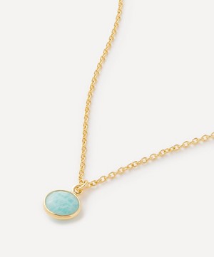 Auree - 18ct Gold-Plated Vermeil Silver Salina Amazonite Disc Pendant Necklace image number 0